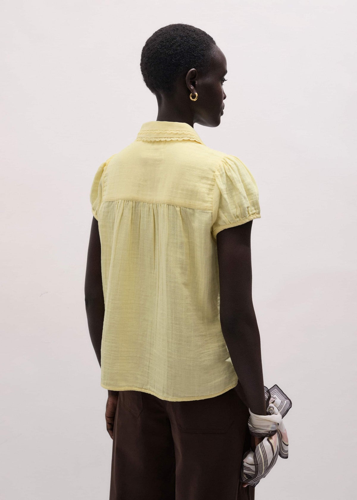 Yellow Cheesecloth Straight Summer Blouse | ME+EM