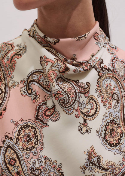 Pink Silk Draped Neck Top | ME+EM