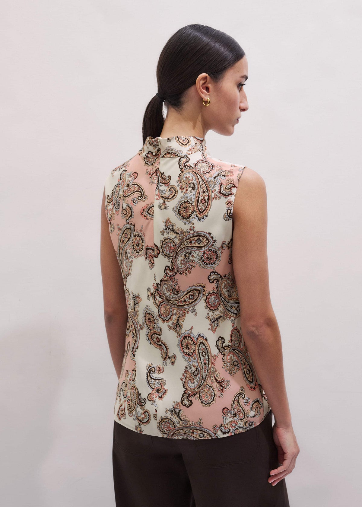 Pink Silk Draped Neck Top | ME+EM