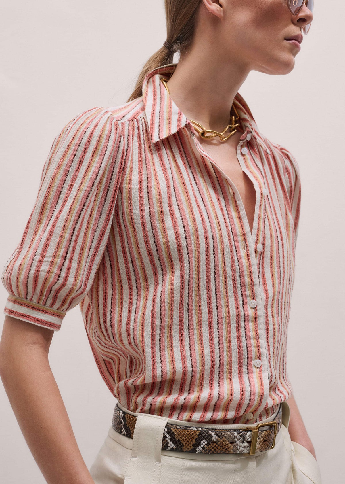 Pink Stripe Summer Blouse | ME+EM