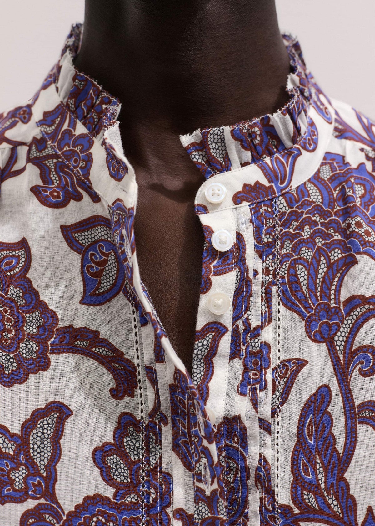 Cream Floral Print Blouse | ME+EM