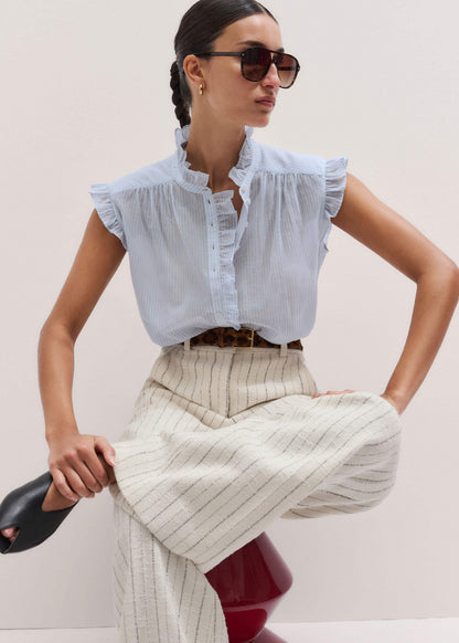ME+EM's Blue Soft Stripe Blouse | ME+EM