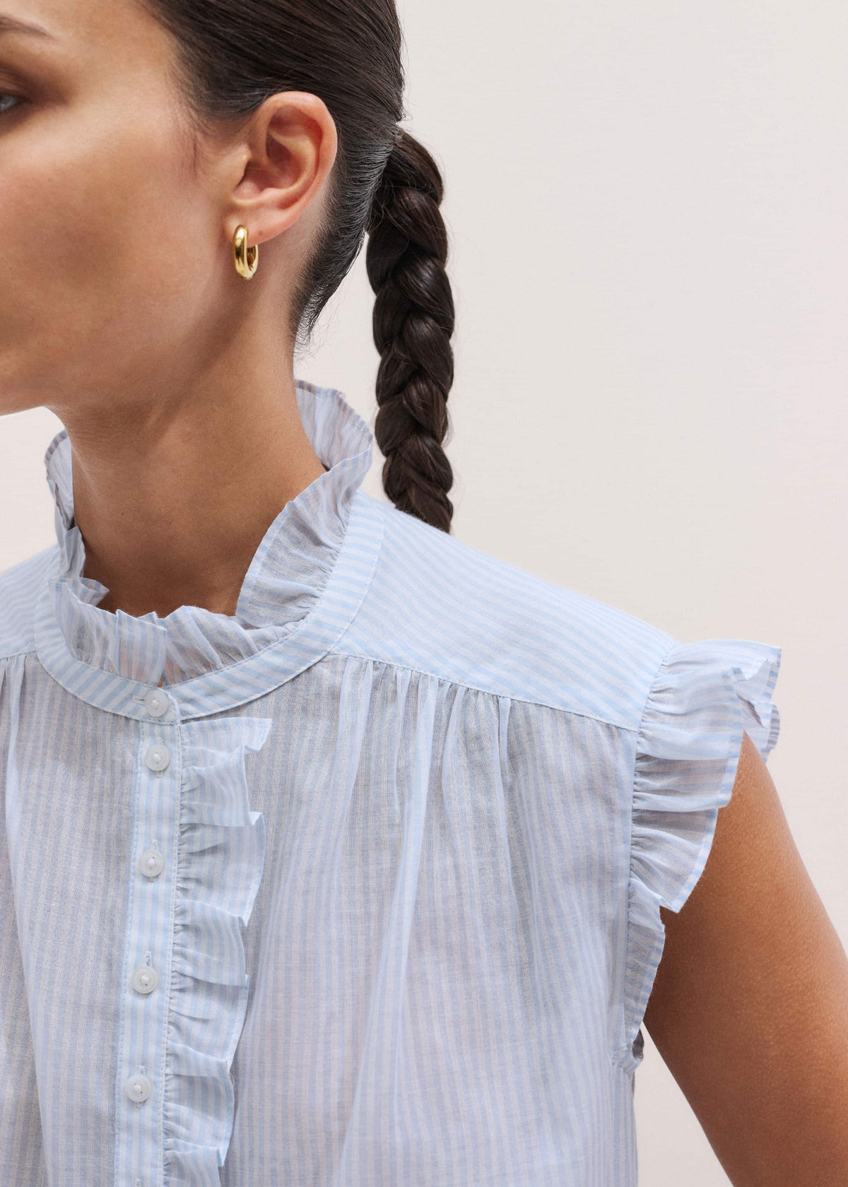 ME+EM's Blue Soft Stripe Blouse | ME+EM