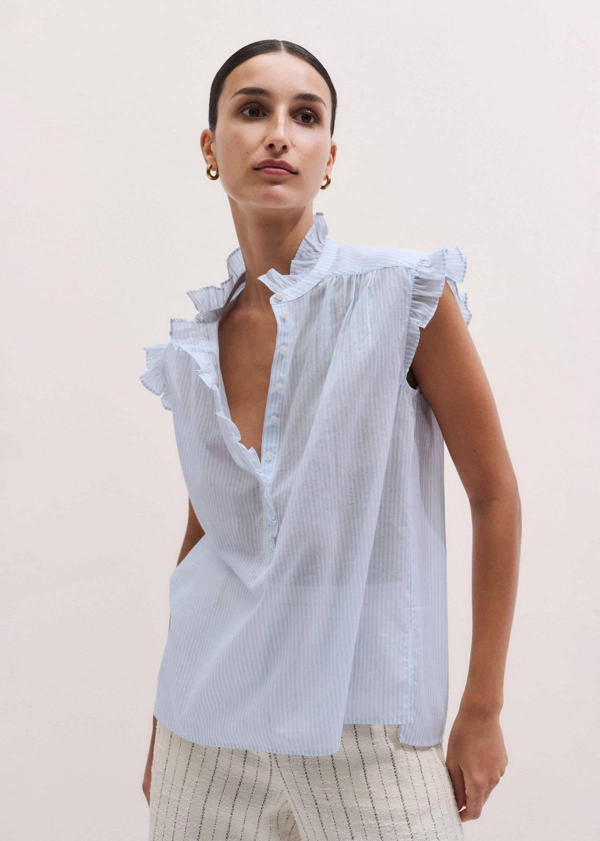ME+EM's Blue Soft Stripe Blouse | ME+EM