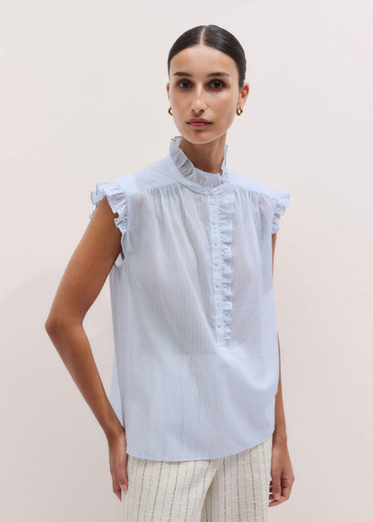 ME+EM's Blue Soft Stripe Blouse | ME+EM