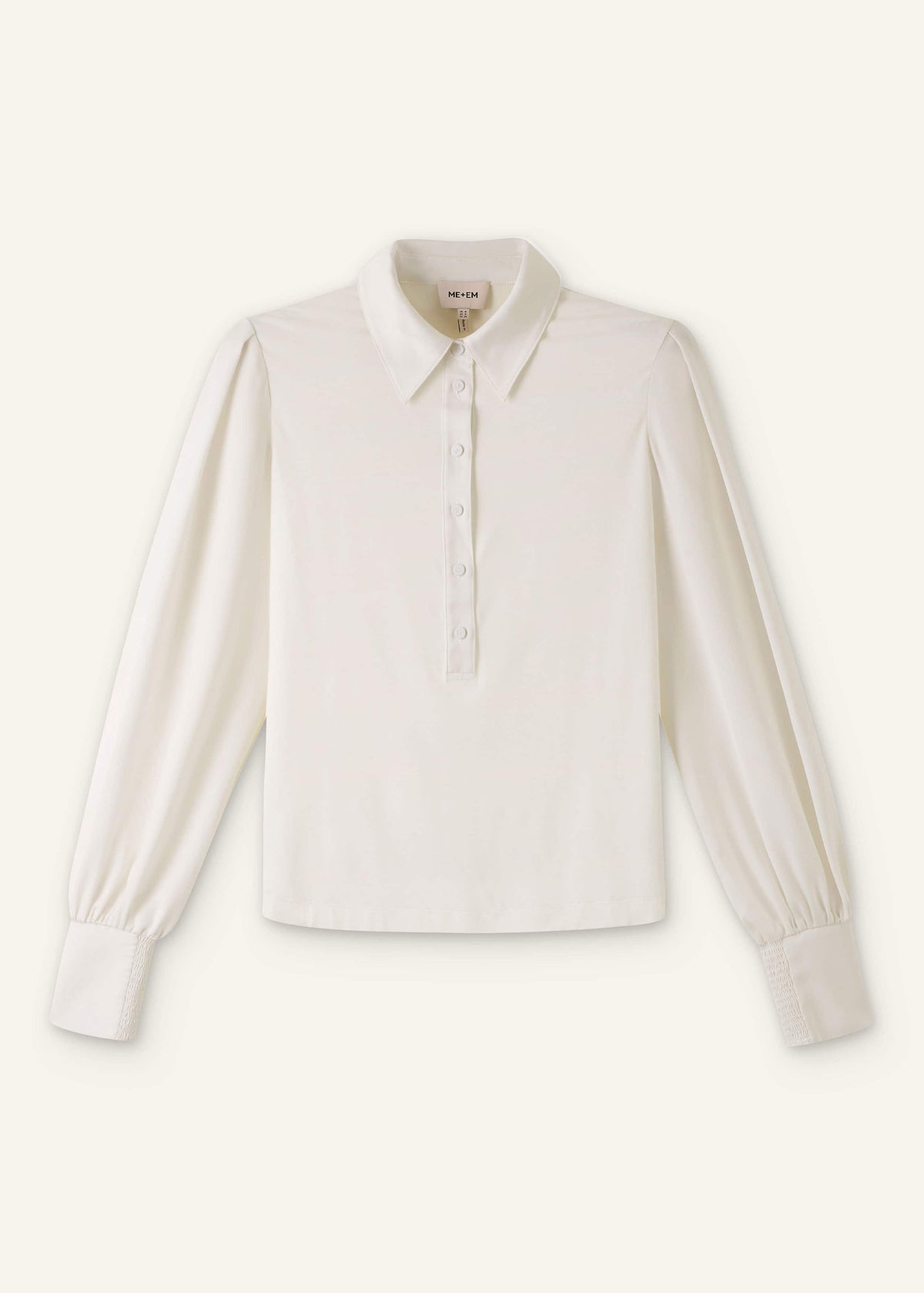 Cream Fluid Sleeve Layering Blouse | ME+EM