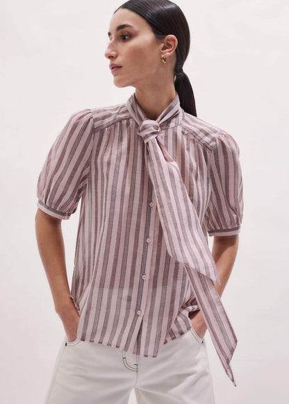 Pink Soft Stripe Blouse | ME+EM