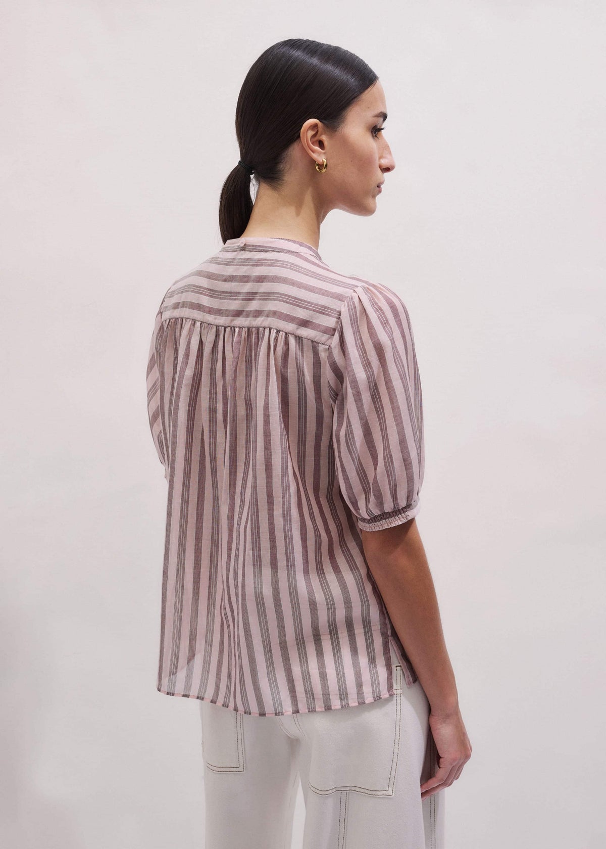 Pink Soft Stripe Blouse | ME+EM