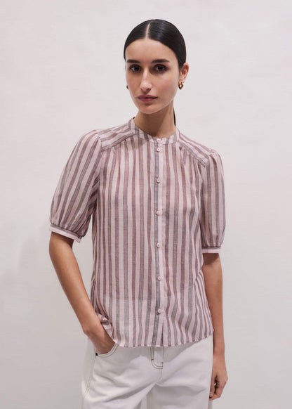 Pink Soft Stripe Blouse | ME+EM
