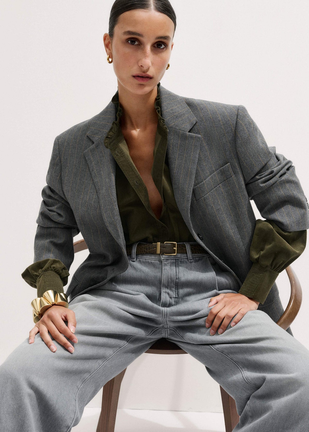 Olive Green Winter Blouse | ME+EM