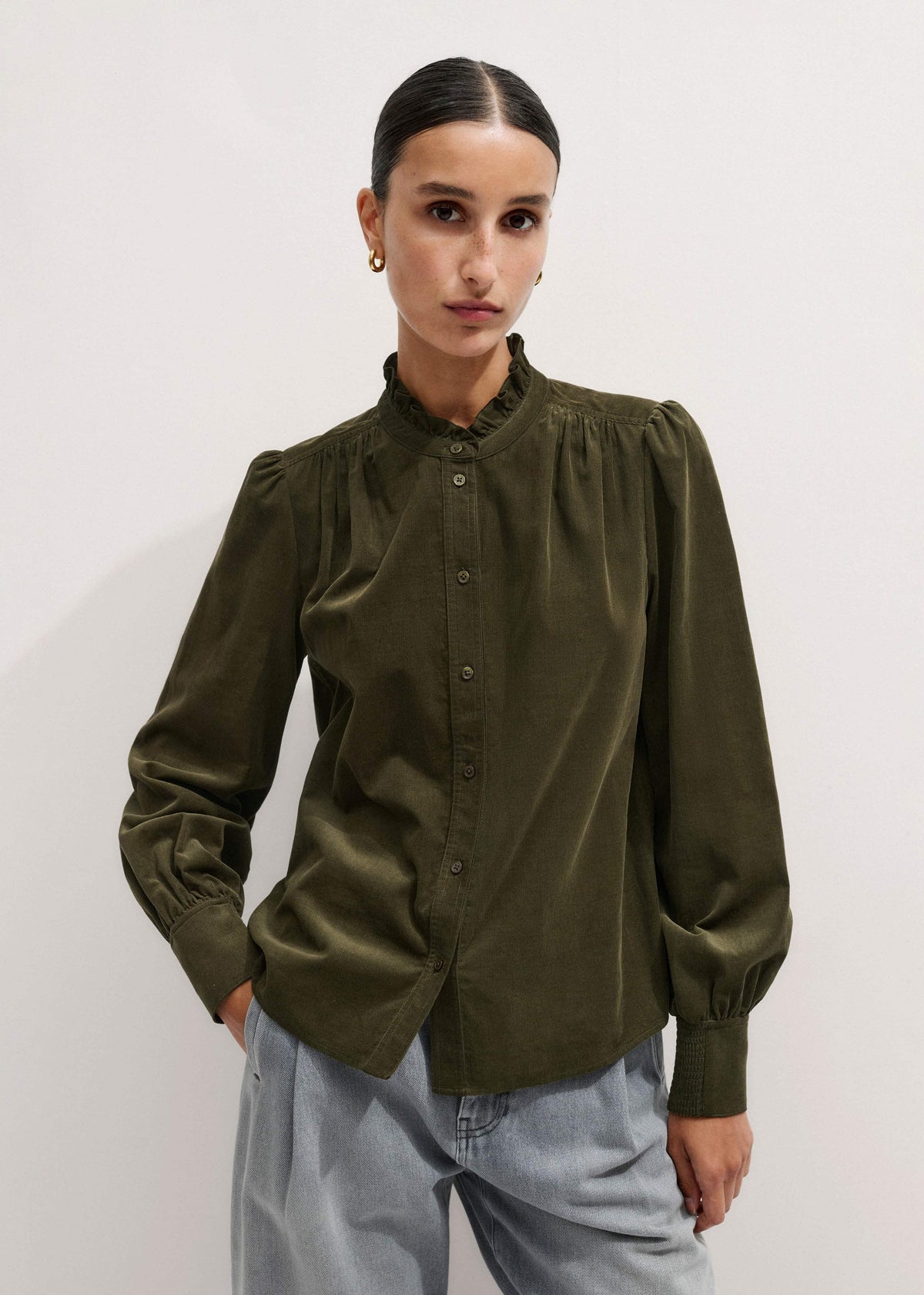 Olive Green Winter Blouse | ME+EM