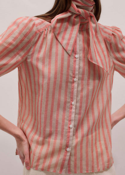 Orange Stripe Blouse + Tie | ME+EM