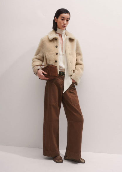 Cream High Neck Blouse + Tie | ME+EM