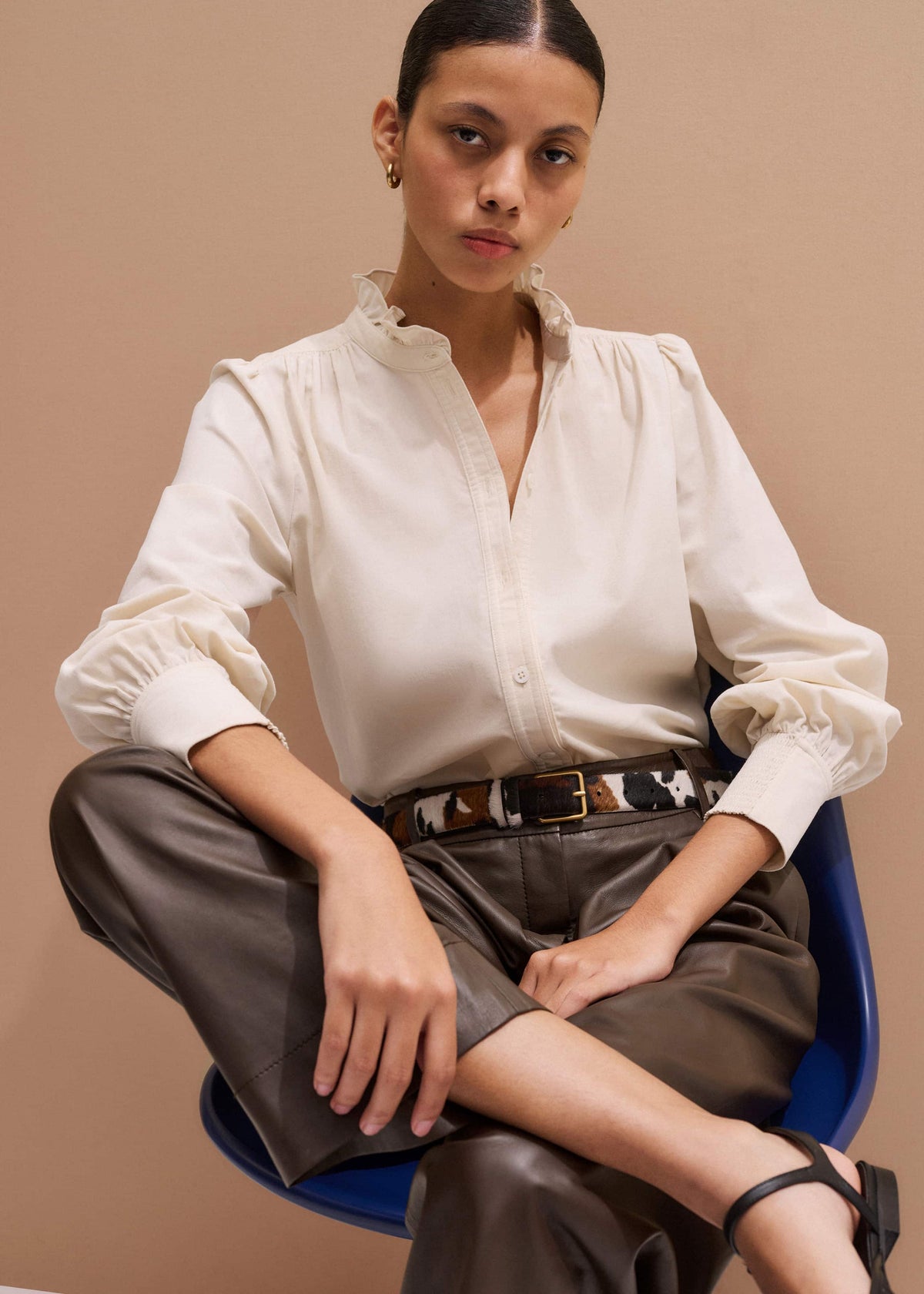 Cream Super Soft Micro Cord Blouse | ME+EM