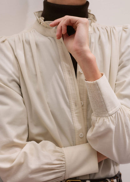 Cream Super Soft Micro Cord Blouse | ME+EM