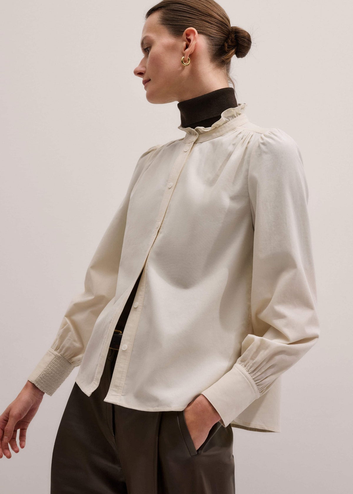 Cream Super Soft Micro Cord Blouse | ME+EM