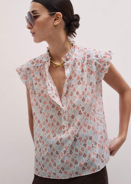 Cream Cap Sleeve Straight Top | ME+EM