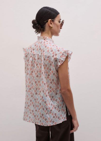 Cream Cap Sleeve Straight Top | ME+EM