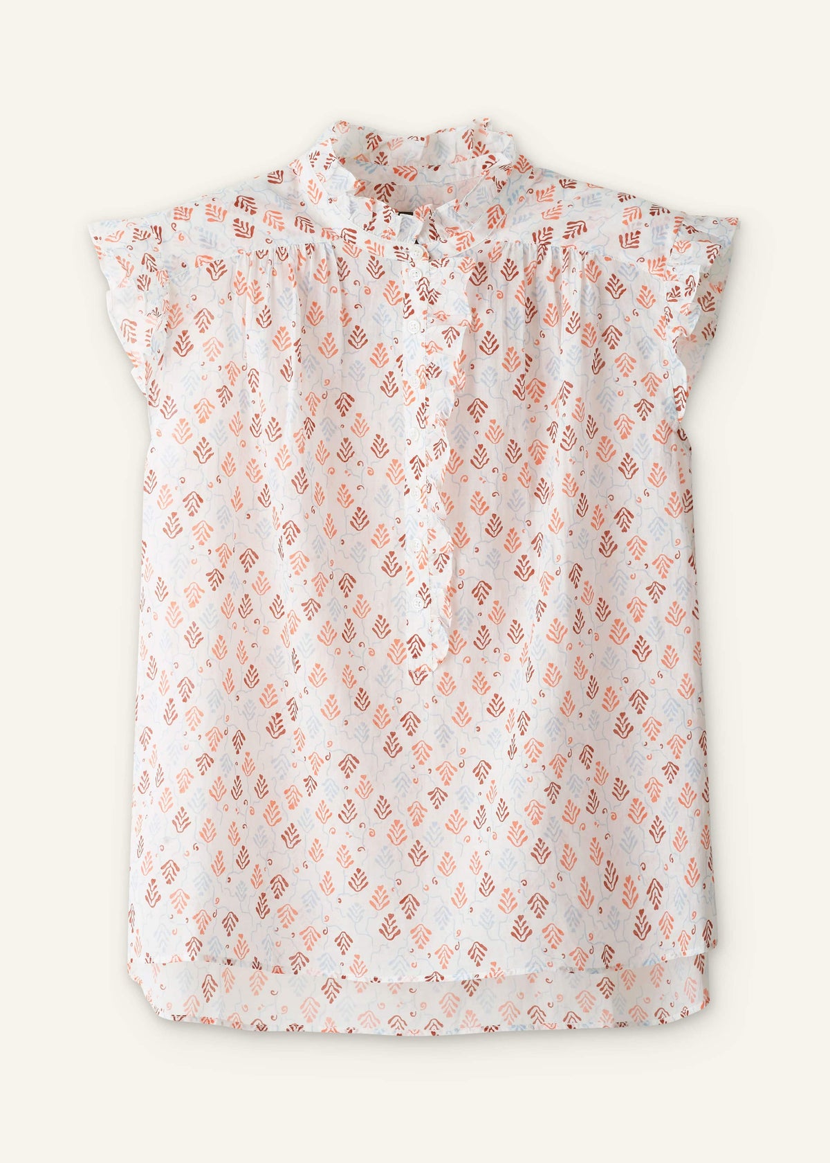 Cream Cap Sleeve Straight Top | ME+EM