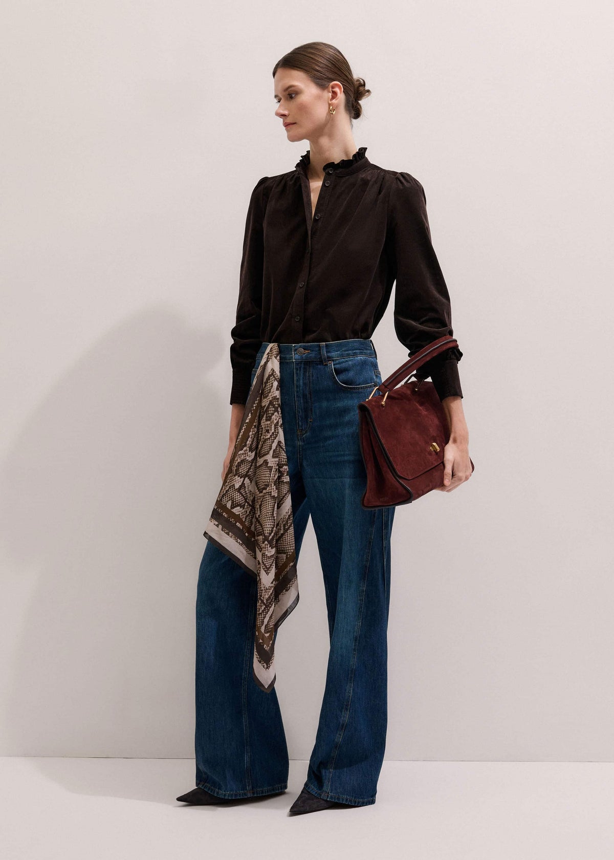 Brown Super Soft Micro Cord Blouse | ME+EM