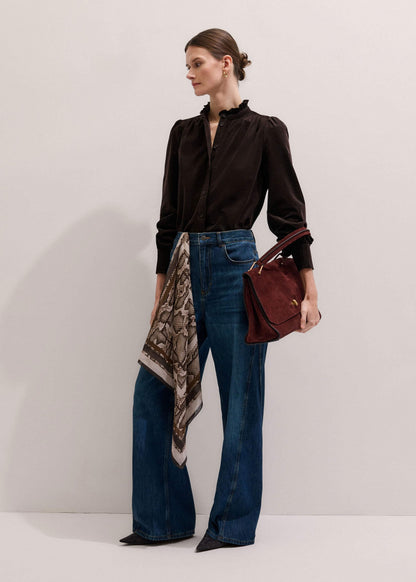 Brown Super Soft Micro Cord Blouse | ME+EM