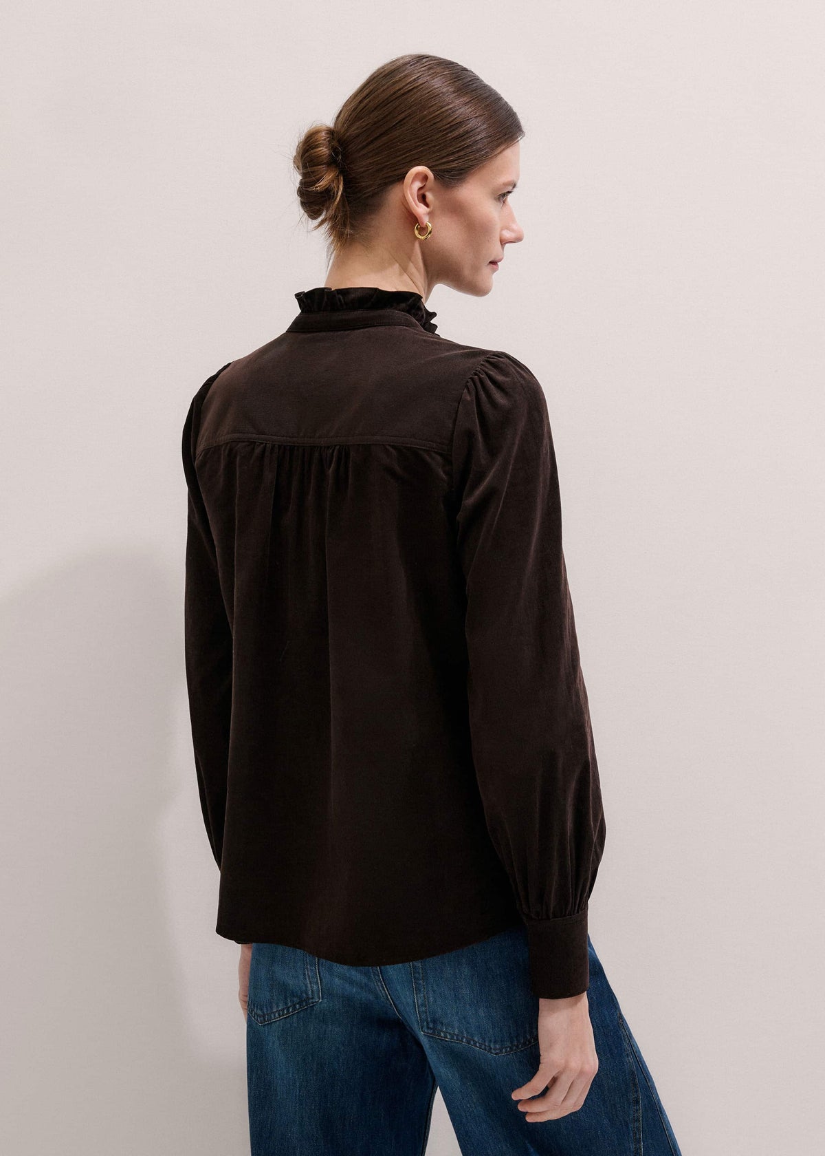 Brown Super Soft Micro Cord Blouse | ME+EM