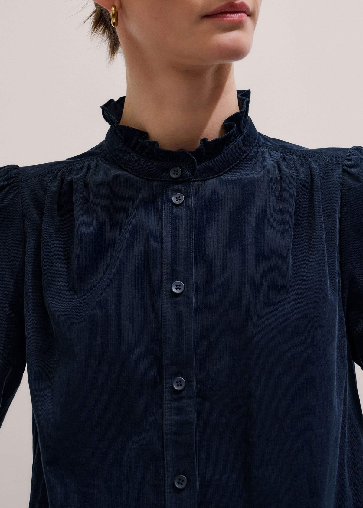 Navy Super Soft Micro Cord Blouse | ME+EM