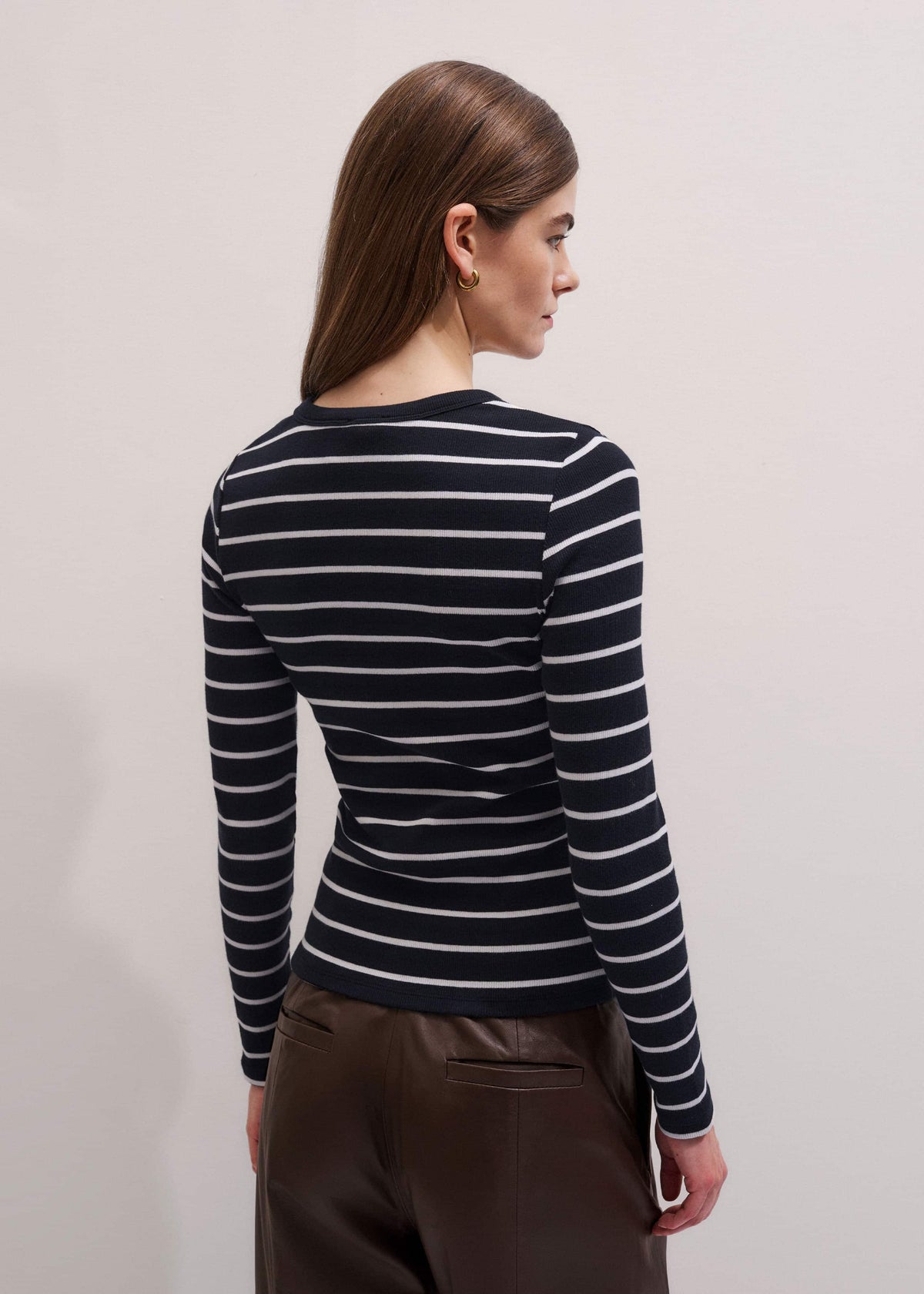 Navy Ultimate Rib Long Sleeve Top | ME+EM