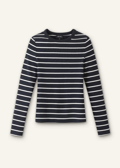 Navy Ultimate Rib Long Sleeve Top | ME+EM