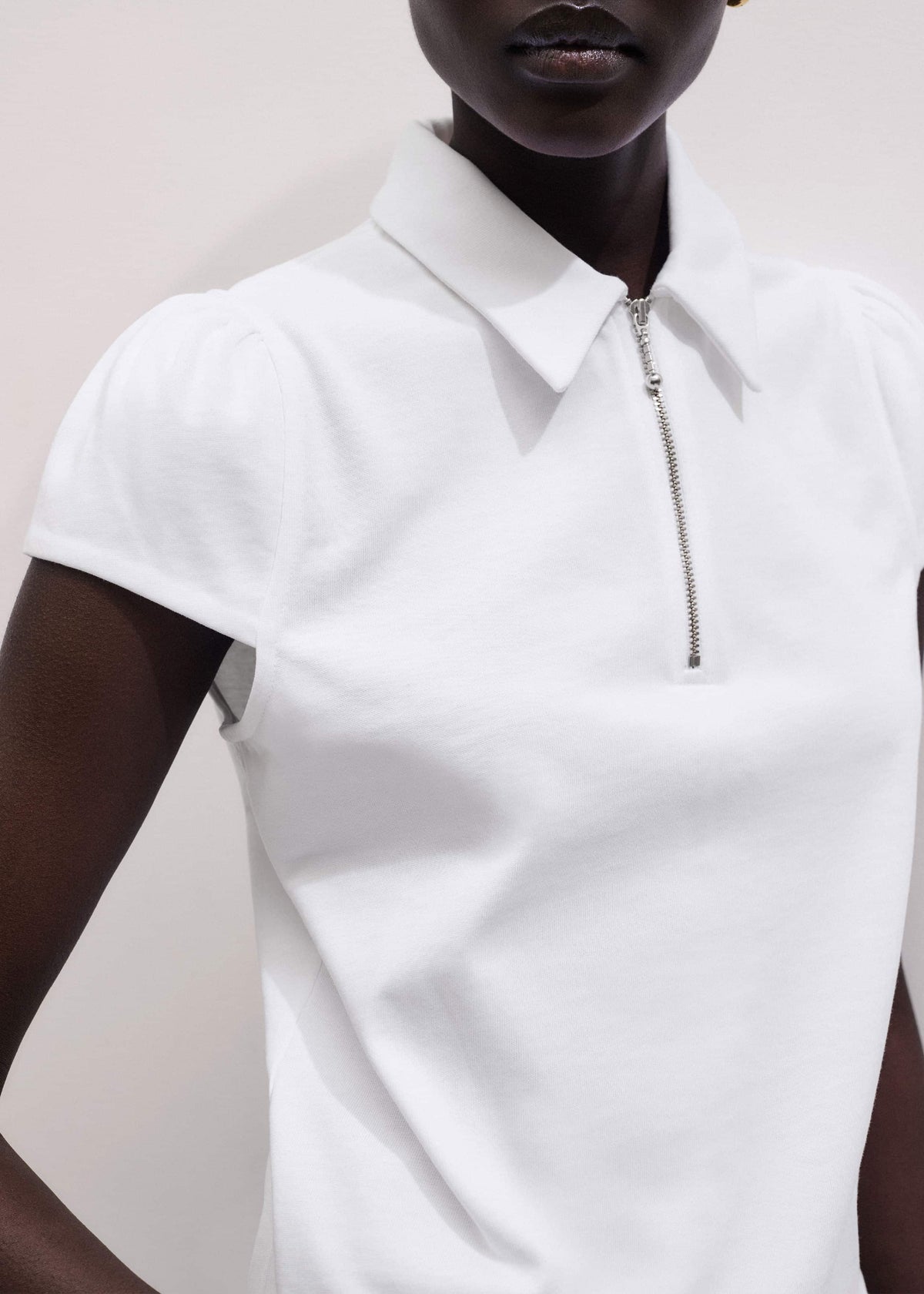 White Cap Sleeve Polo Tee | ME+EM