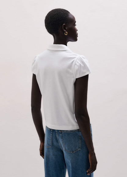 White Cap Sleeve Polo Tee | ME+EM