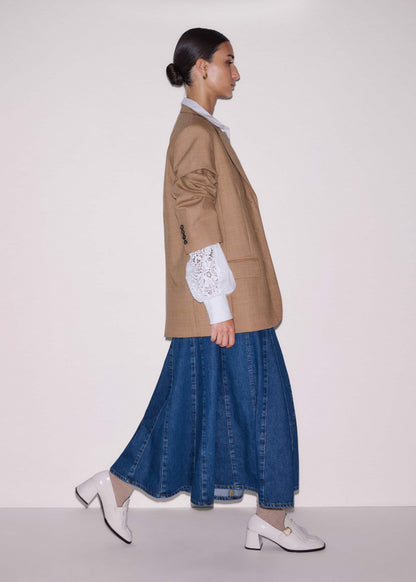 White Lace + Poplin Layering Shirt | ME+EM