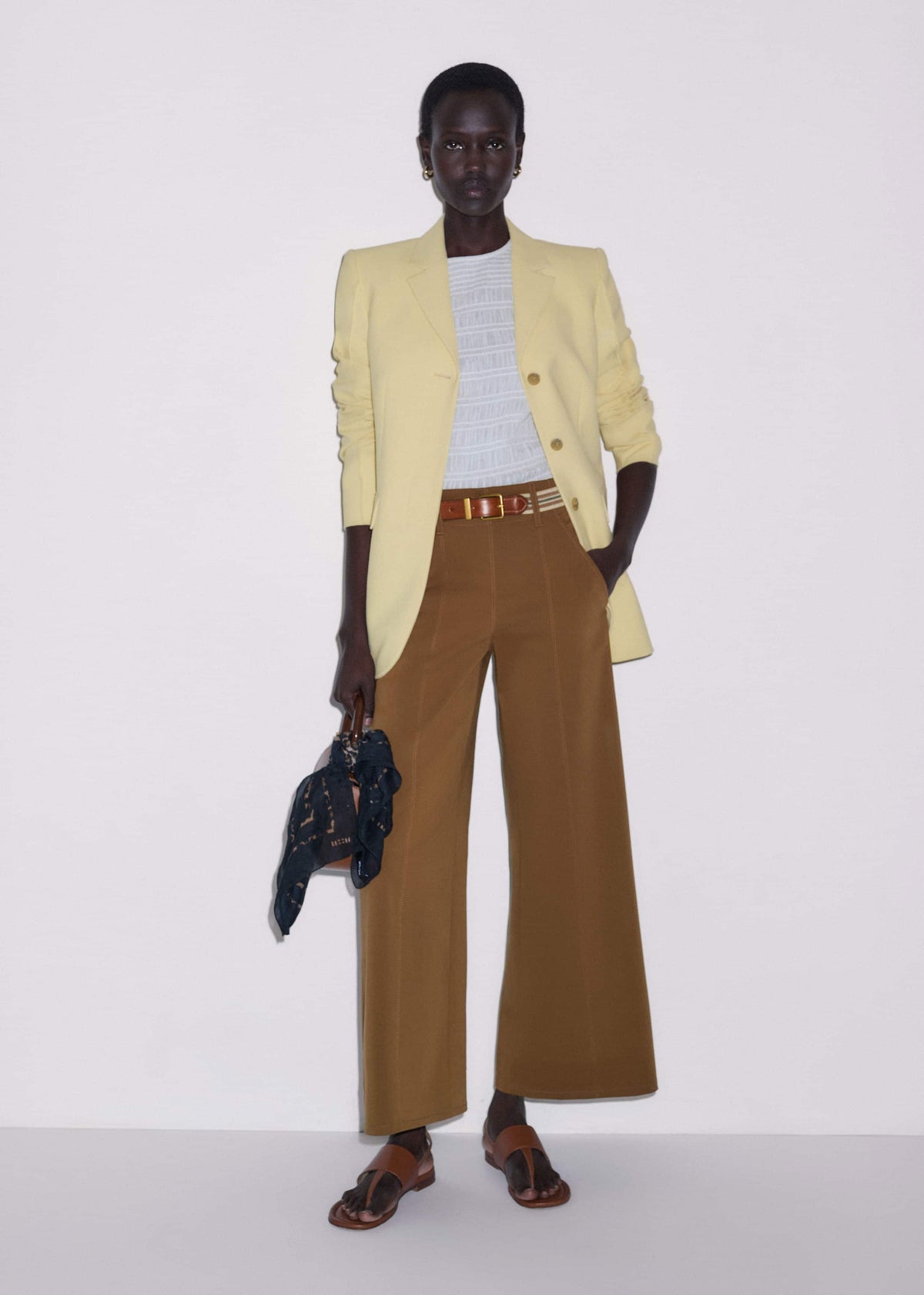 White Soft Cotton Contrast Stitch Smocked Day Top | ME+EM