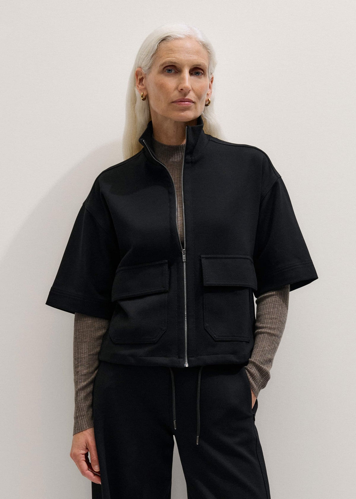 Black Luxe Travel Tailoring Layering Jacket | ME+EM