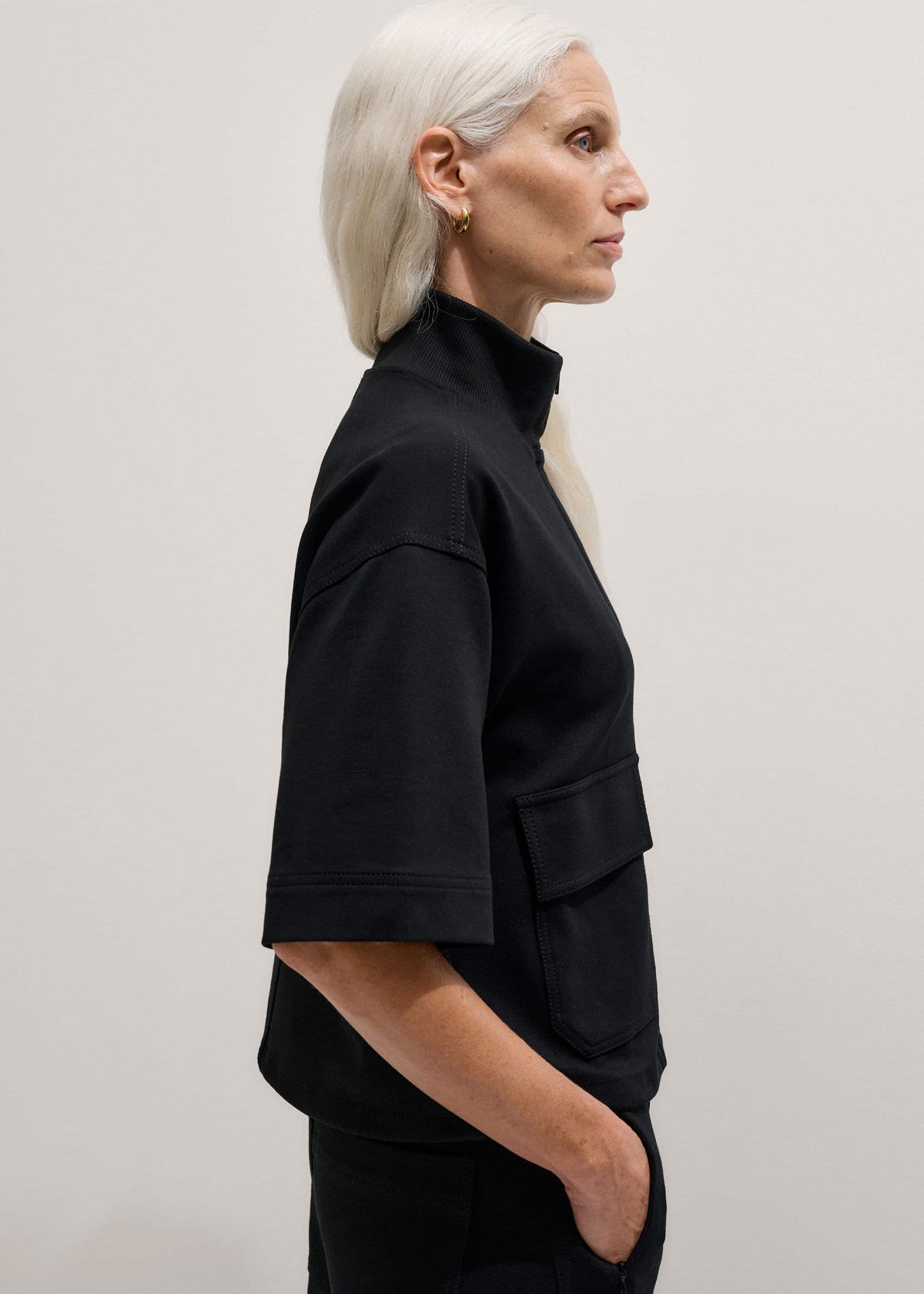 Black Luxe Travel Tailoring Layering Jacket | ME+EM