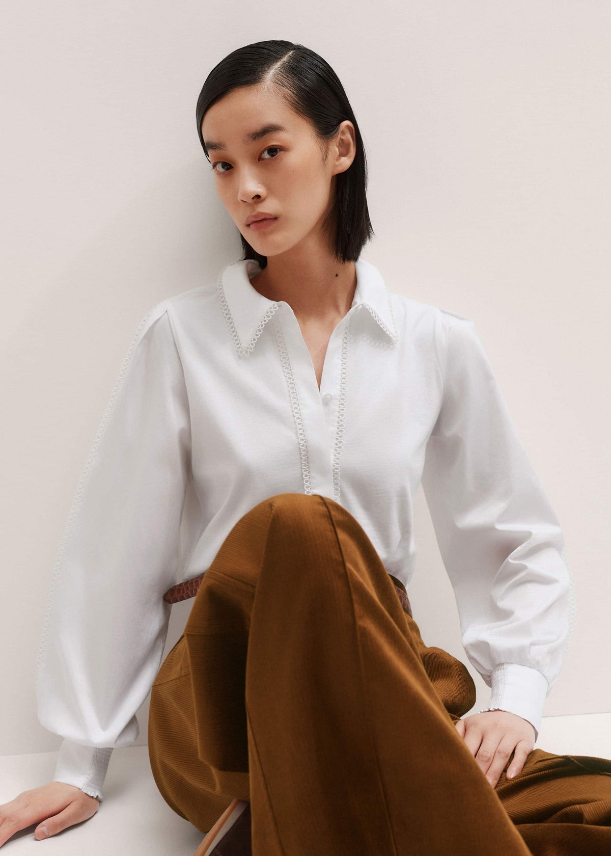 White Collared Layering Top | ME+EM