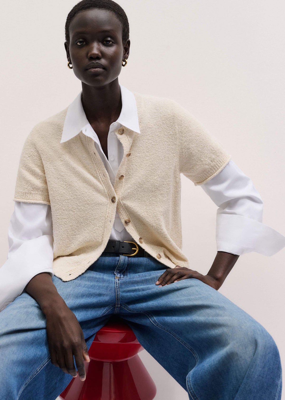 White Raglan Shirt Layering Top | ME+EM
