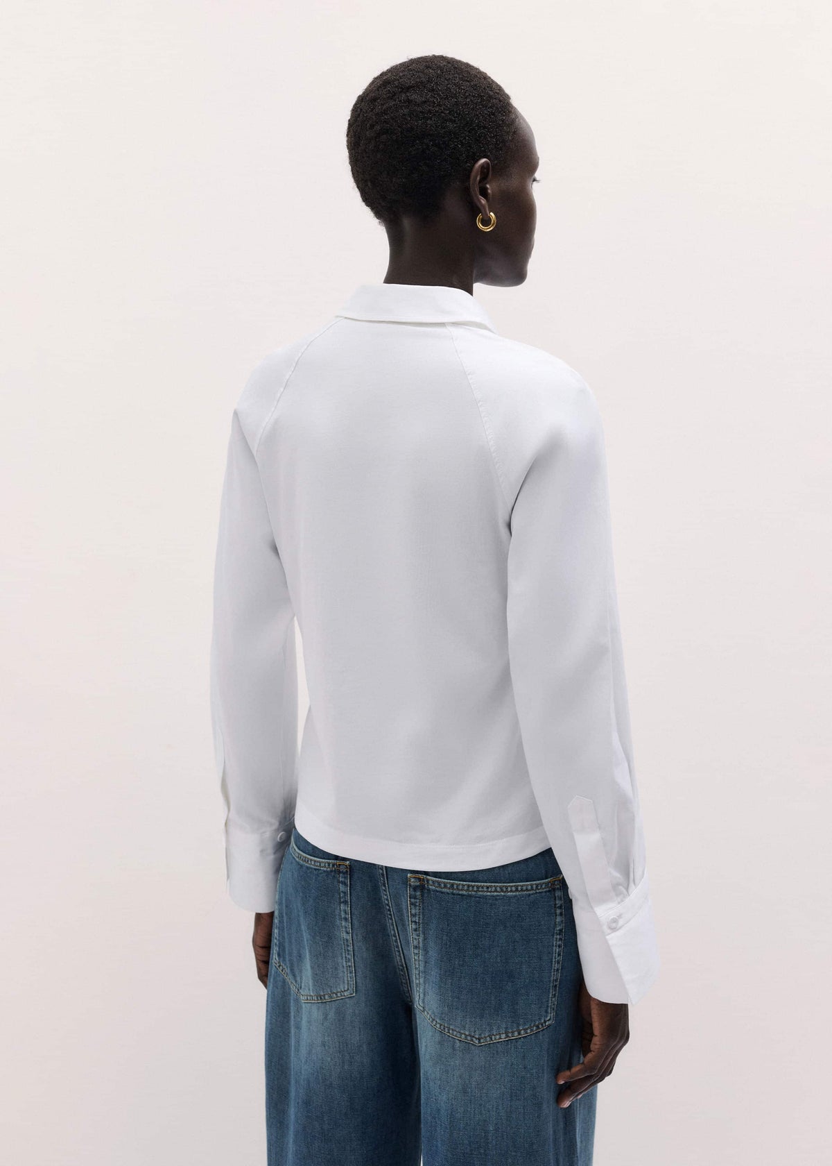 White Raglan Shirt Layering Top | ME+EM