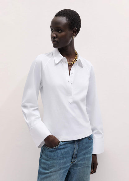 White Raglan Shirt Layering Top | ME+EM