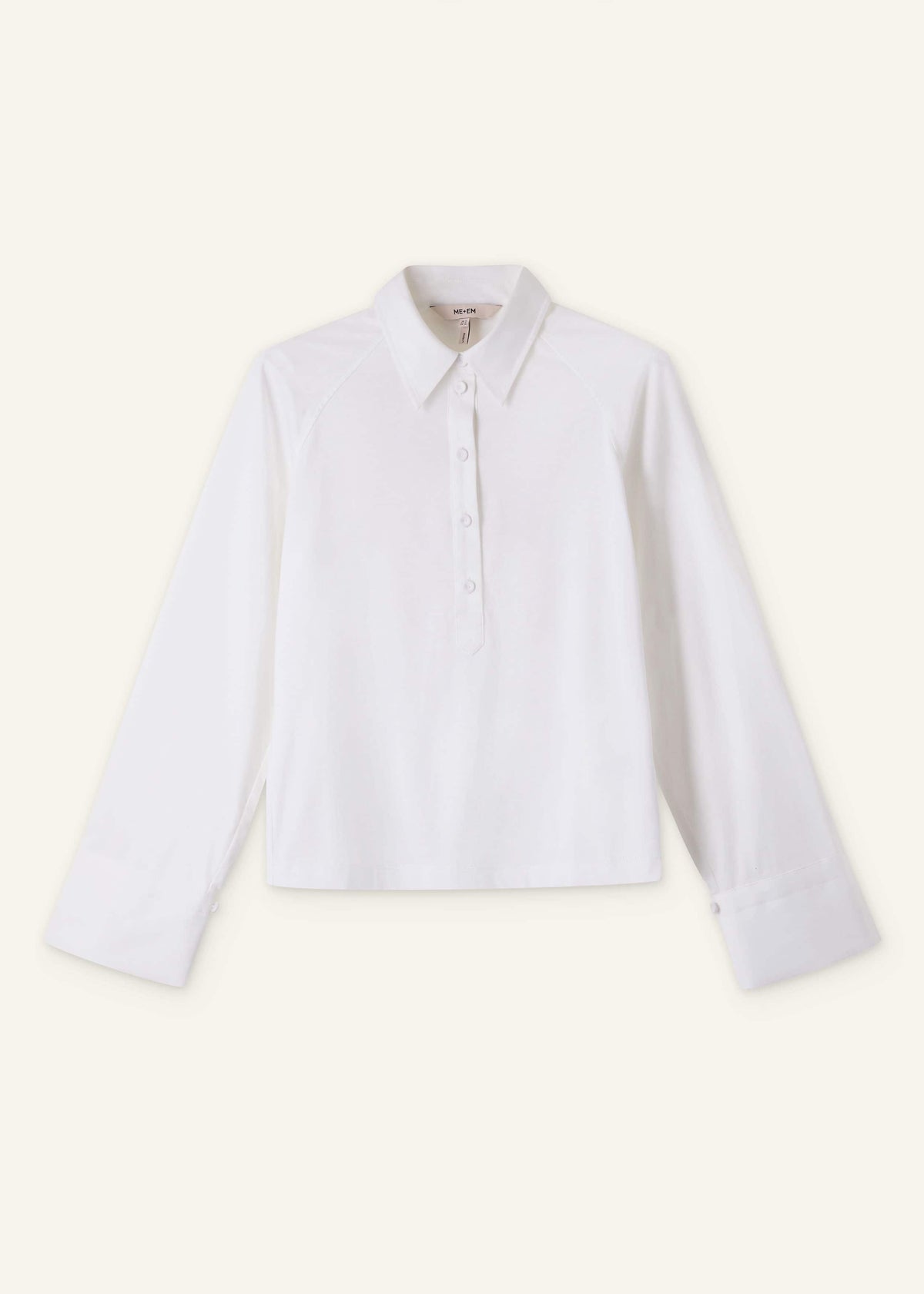 White Raglan Shirt Layering Top | ME+EM