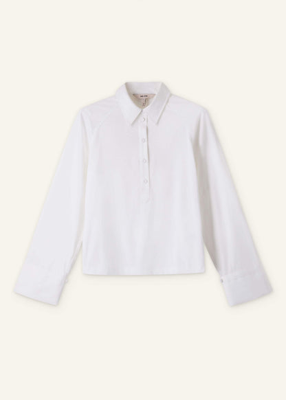 White Raglan Shirt Layering Top | ME+EM