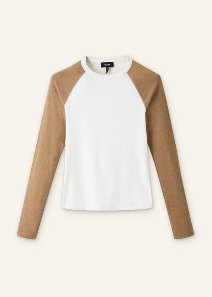 Cream Ultimate Slim Baseball Top | ME+EM