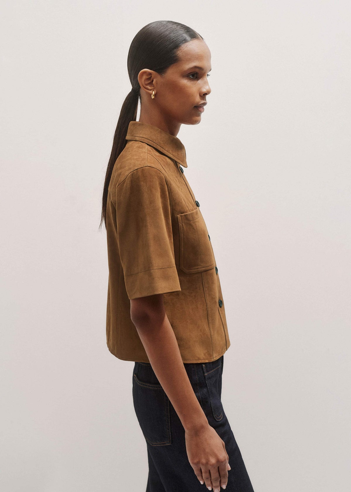 Brown Paneled Shirt | ME+EM