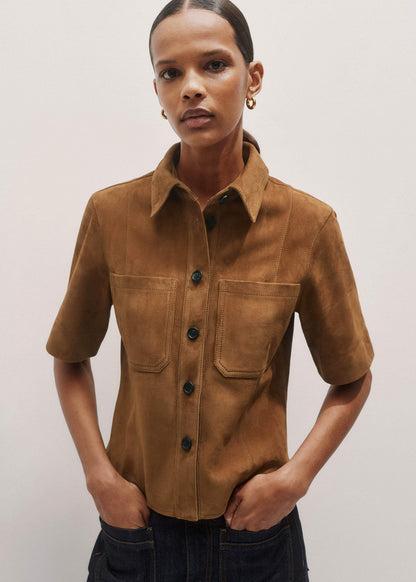 Brown Paneled Shirt | ME+EM