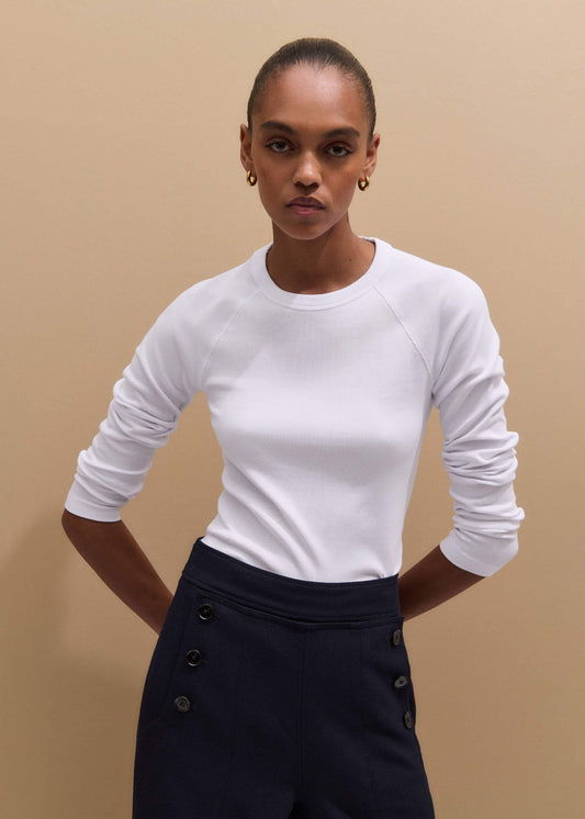 White Ultimate Slim Baseball Top | ME+EM