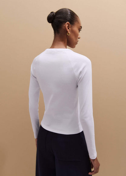 White Ultimate Slim Baseball Top | ME+EM