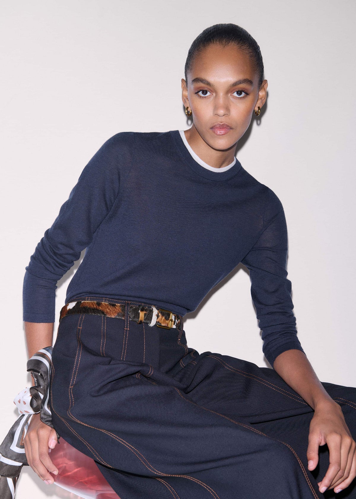 Navy Barely There Sweater | ME+EM