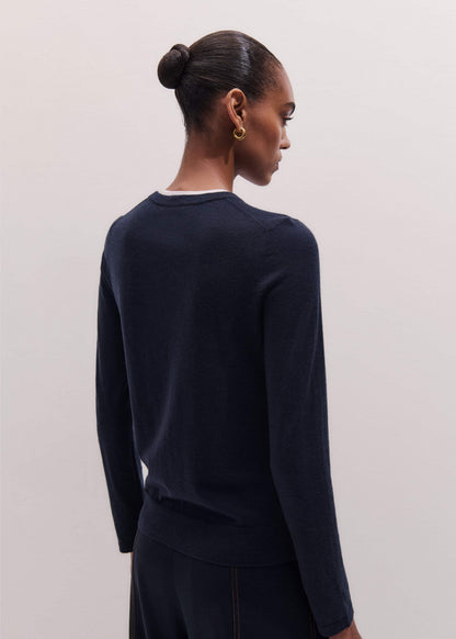 Navy Barely There Sweater | ME+EM
