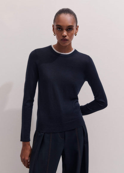 Navy Barely There Sweater | ME+EM