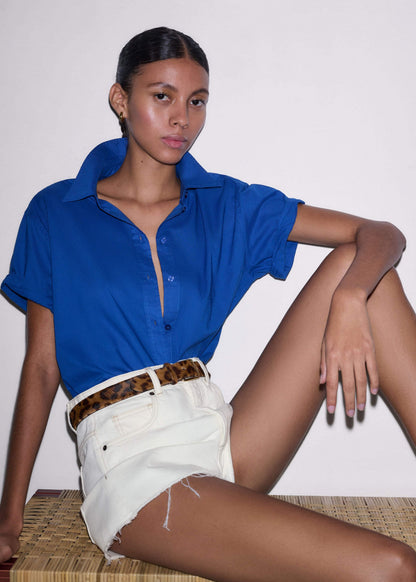 Blue Turn-Up Cuff Shirt | ME+EM